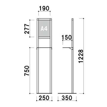 オフィス向けDSL-120S シンプル消毒液スタンド
