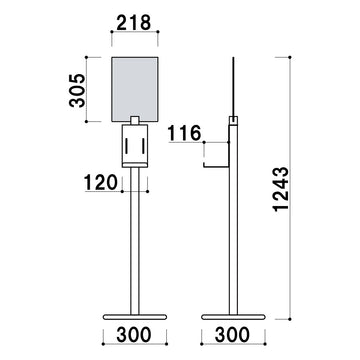 DSO-4TB ポールサイン消毒液スタンド