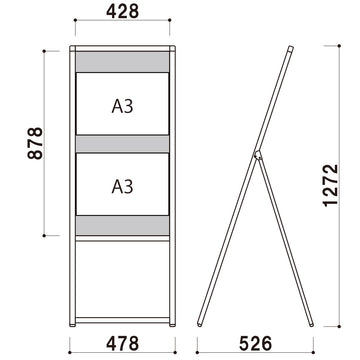 MA-45 (シルバー ) メッセージボードスタンド