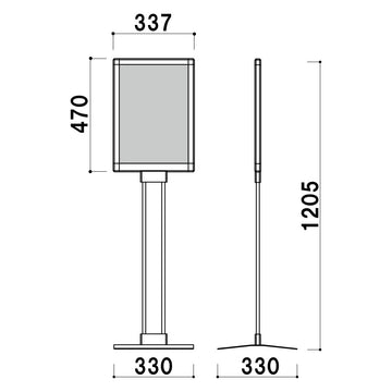 PM-3TS (A3タテ型角度固定) プリントメディアサイン
